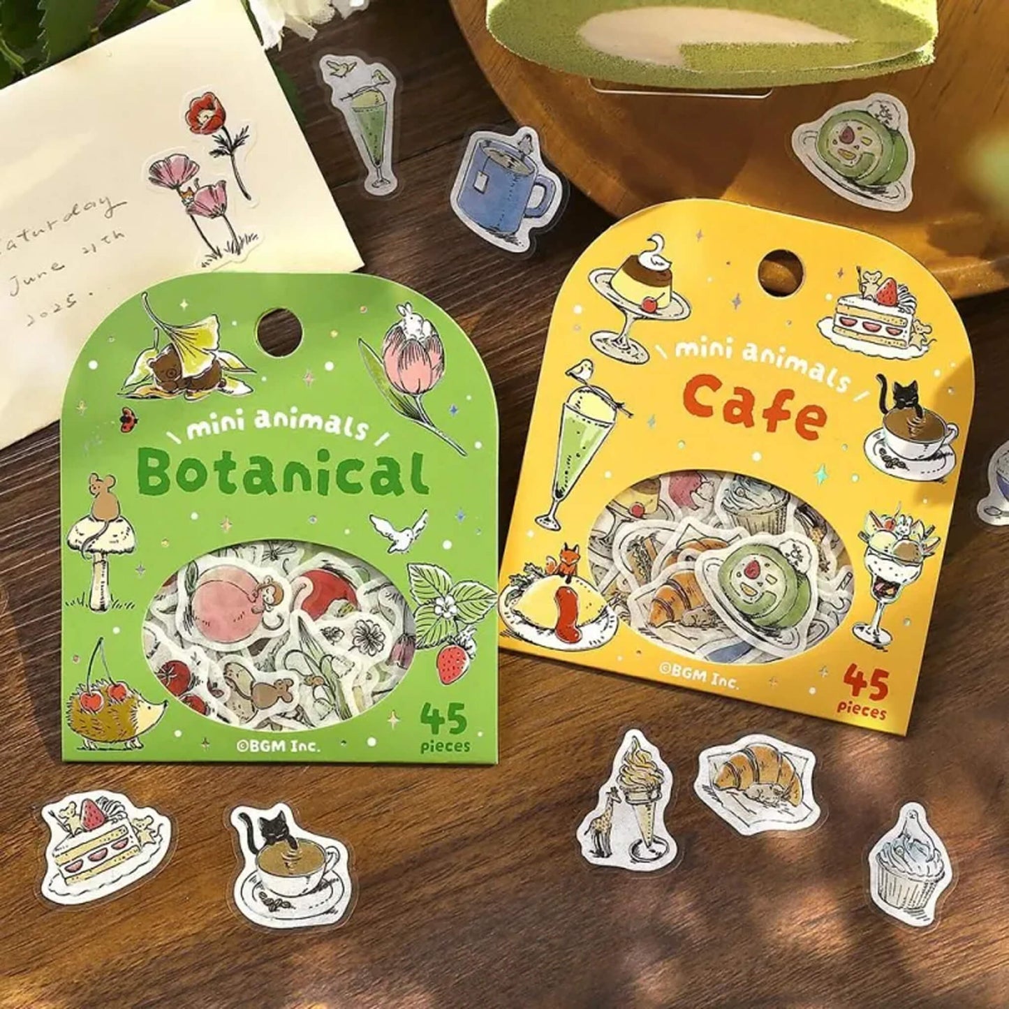 BGM Foil Flake Sticker Mini Animals - Cafe
