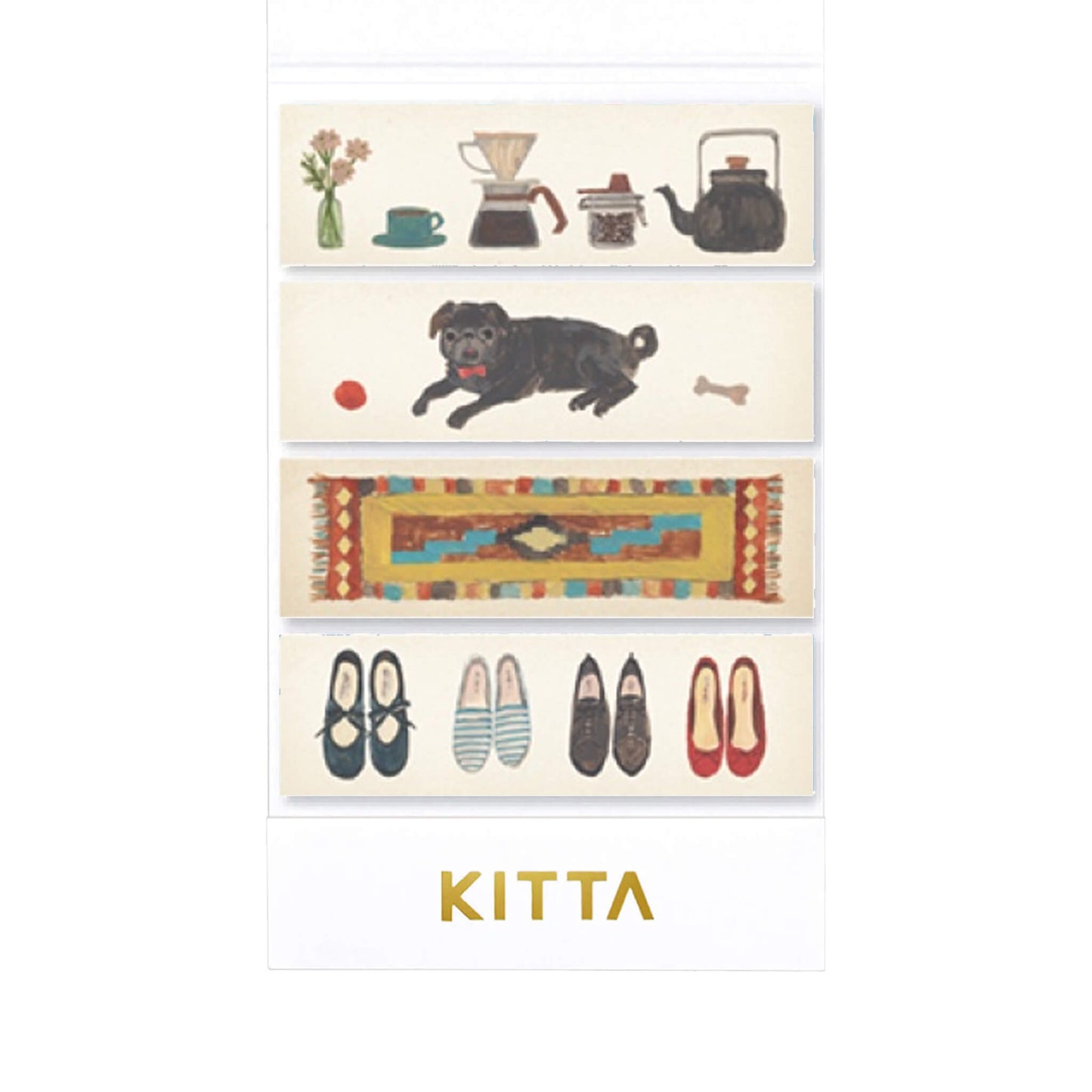 King Jim HITOTOKI KITTA Basic Washi Tape Reprinted - Classic