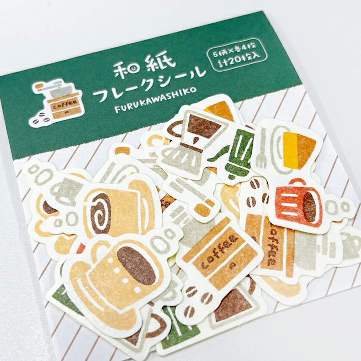 Furukawa Shiko Washi Flake Sticker - Coffee