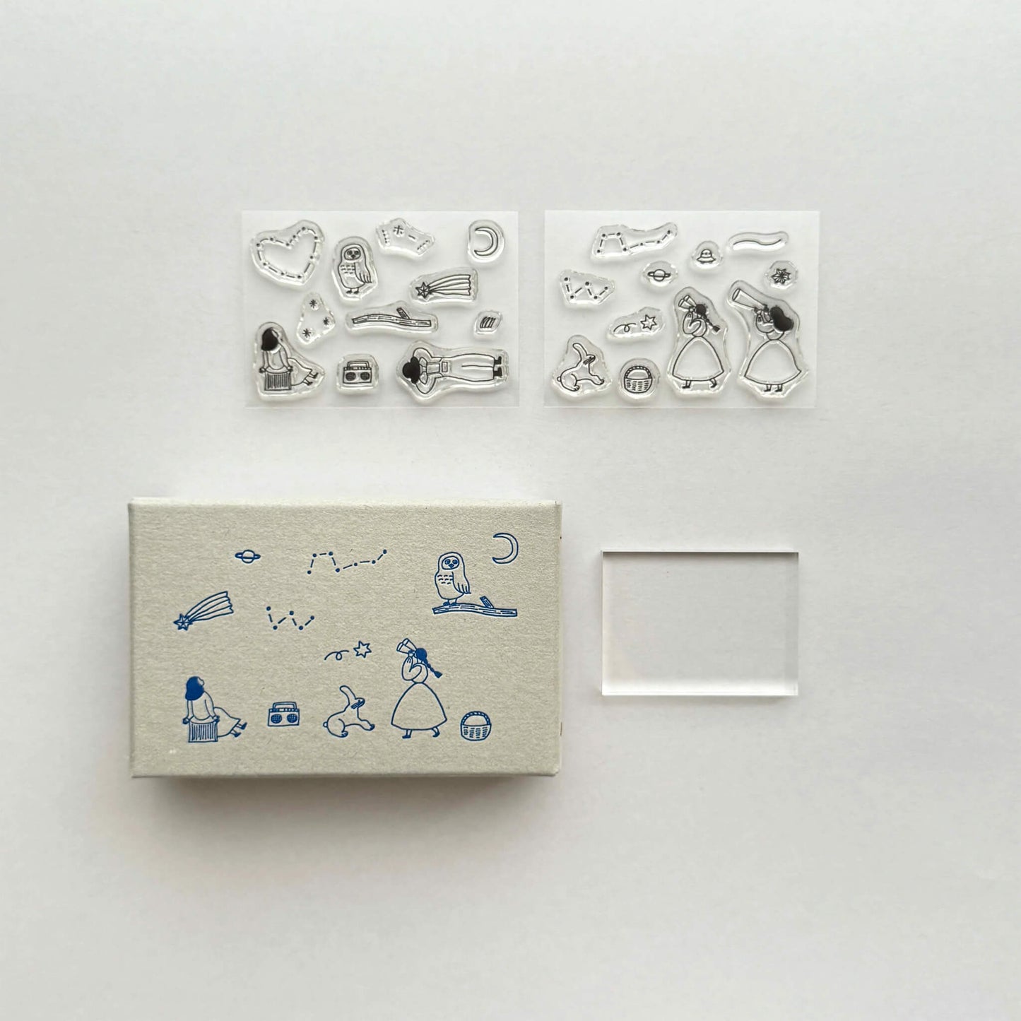 Mizushima × Necktie JIZAI Clear Stamp Box - Motif Set Searching for Stars