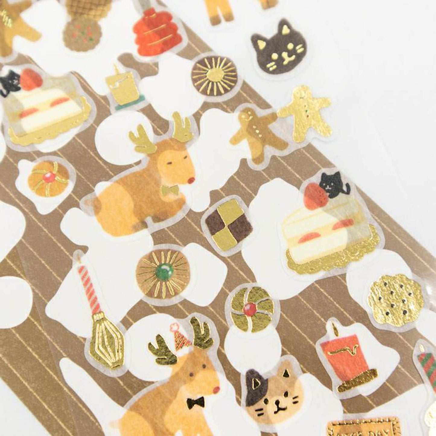 Furukawa Shiko Foil Sticker Sheet - Cookie and Reindeer - Wa-Life 2025 Winter Limited