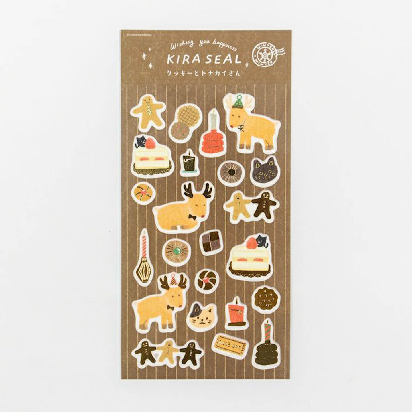 Furukawa Shiko Foil Sticker Sheet - Cookie and Reindeer - Wa-Life 2025 Winter Limited