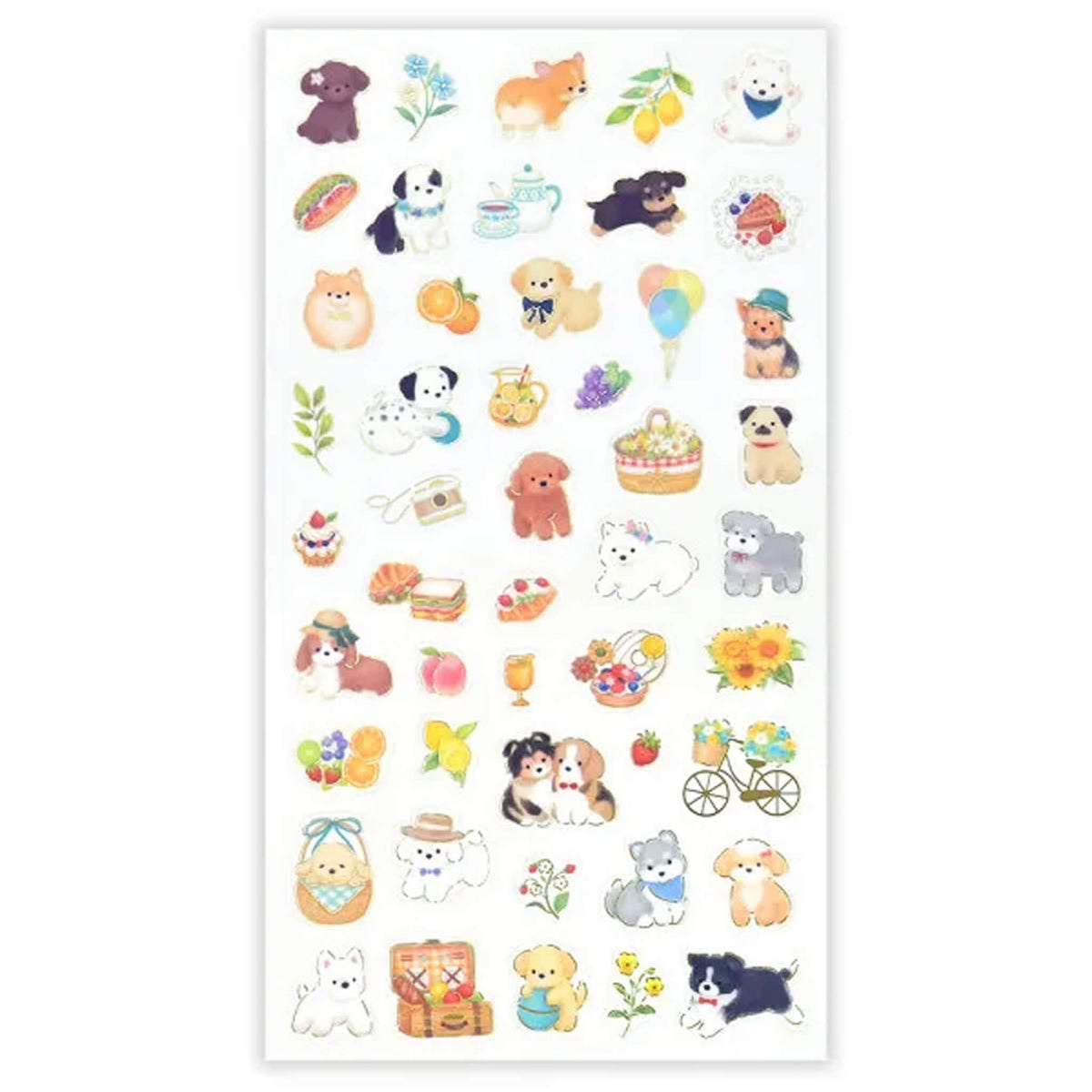 NB Mattari Animals Sticker Sheet - Dog × Picnic