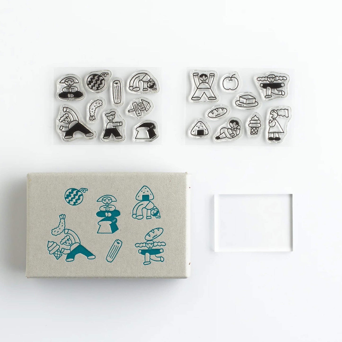 Mizushima × Nishiwaki Tadashi JIZAI Clear Stamp Box - Motif Set People and Food
