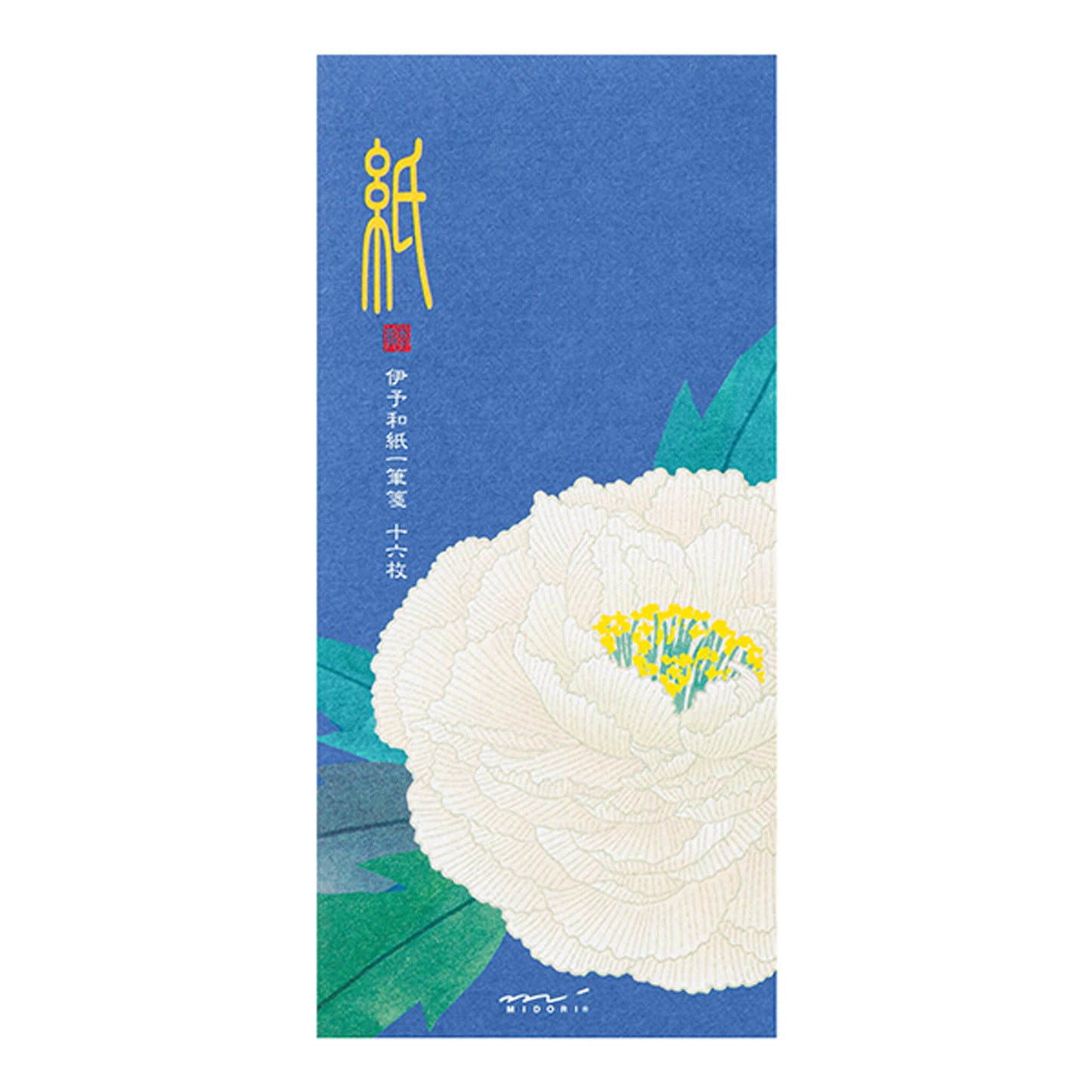 Midori Kami Series Ippitsusen - Pearlescent Silkscreen Winter Peony
