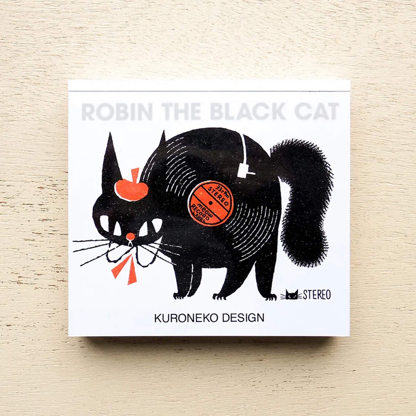 Cozyca Block Memo Pad - Robin the Black Cat