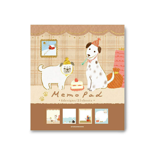 Furukawa Shiko Memo Pad - Snow Scene and Dog - Wa-Life 2025 Winter Limited