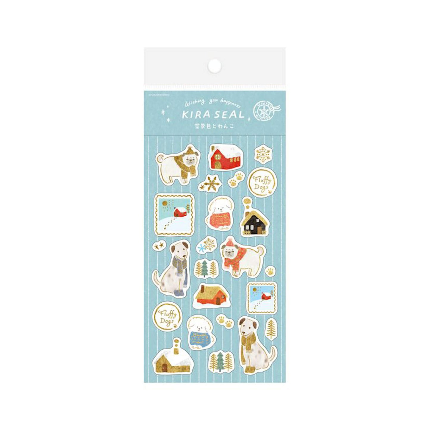 Furukawa Shiko Foil Sticker Sheet - Snow Scene and Dog - Wa-Life 2025 Winter Limited