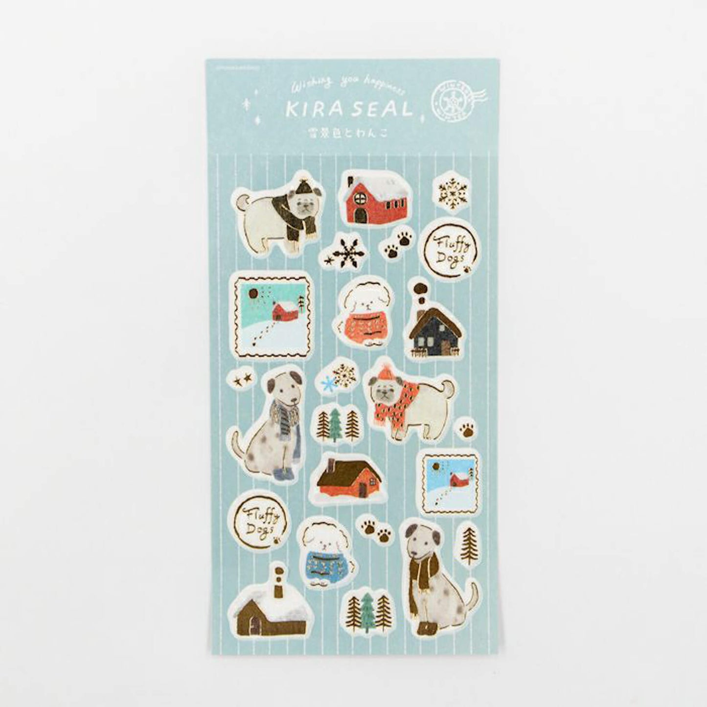 Furukawa Shiko Foil Sticker Sheet - Snow Scene and Dog - Wa-Life 2025 Winter Limited