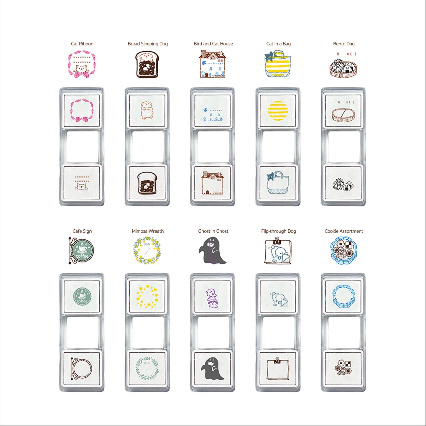 Kutsuwa Hancoco Slide Layer Stamp - Cookie Assortment