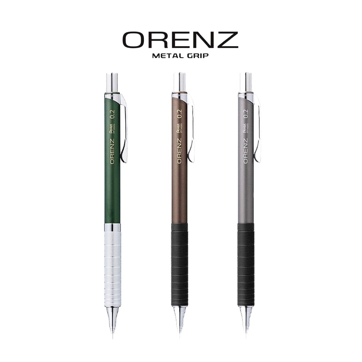 Pentel Orenz Mechanical Pencil Metal Grip Type 0.2mm