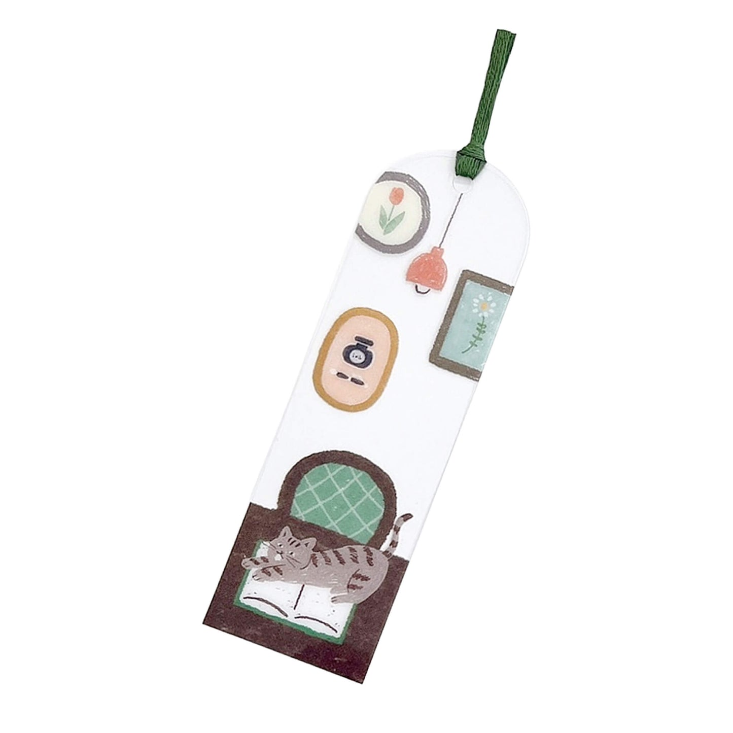 Furukawa Shiko Clear Bookmark - Stretching Cat - Hontowatashi