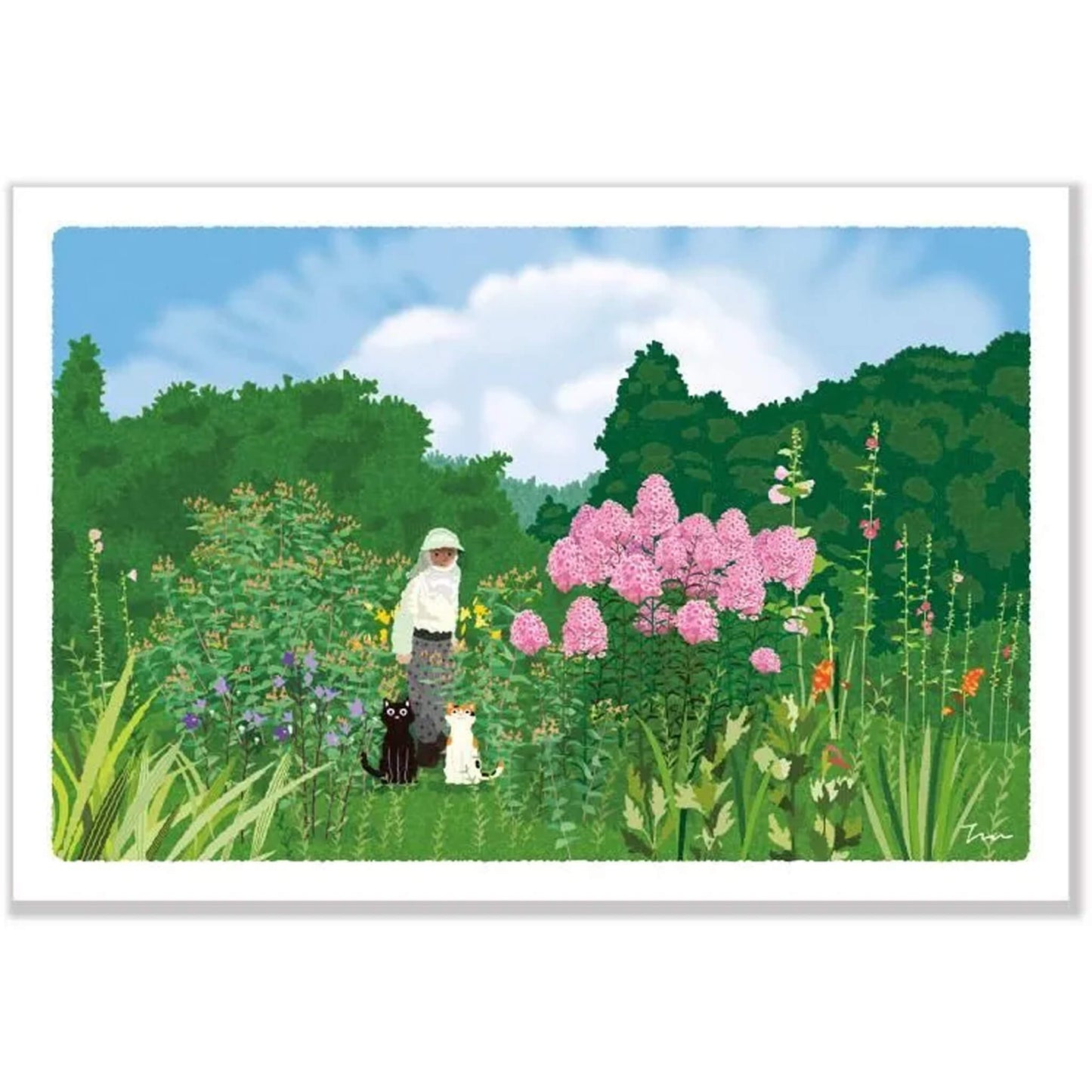 Active Corporation × Toshinori Mori Tabineko Summer Postcard - Summer Kitchen Garden - Postcards