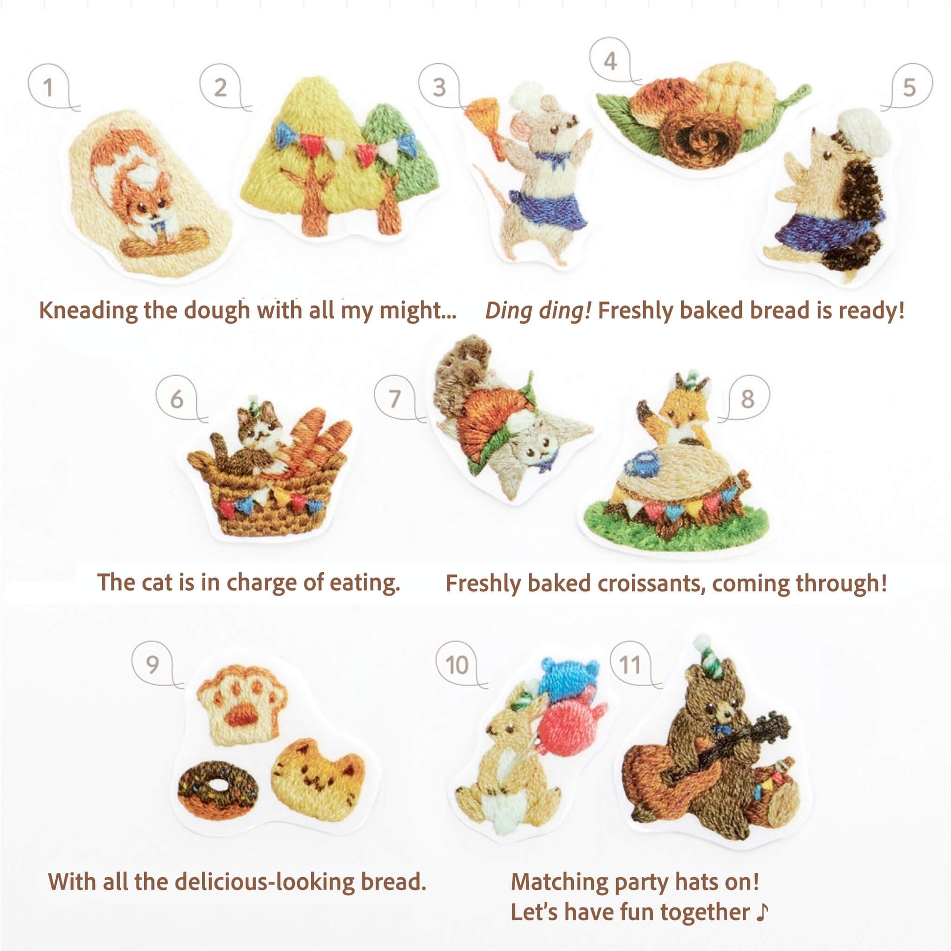 Bande Washi Sticker Roll - Embroidered Forest Bread Market - Roll Stickers
