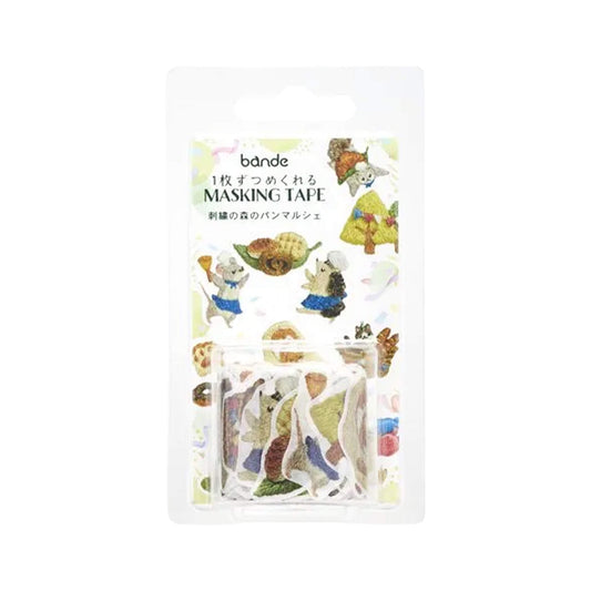 Bande Washi Sticker Roll - Embroidered Forest Bread Market - Roll Stickers