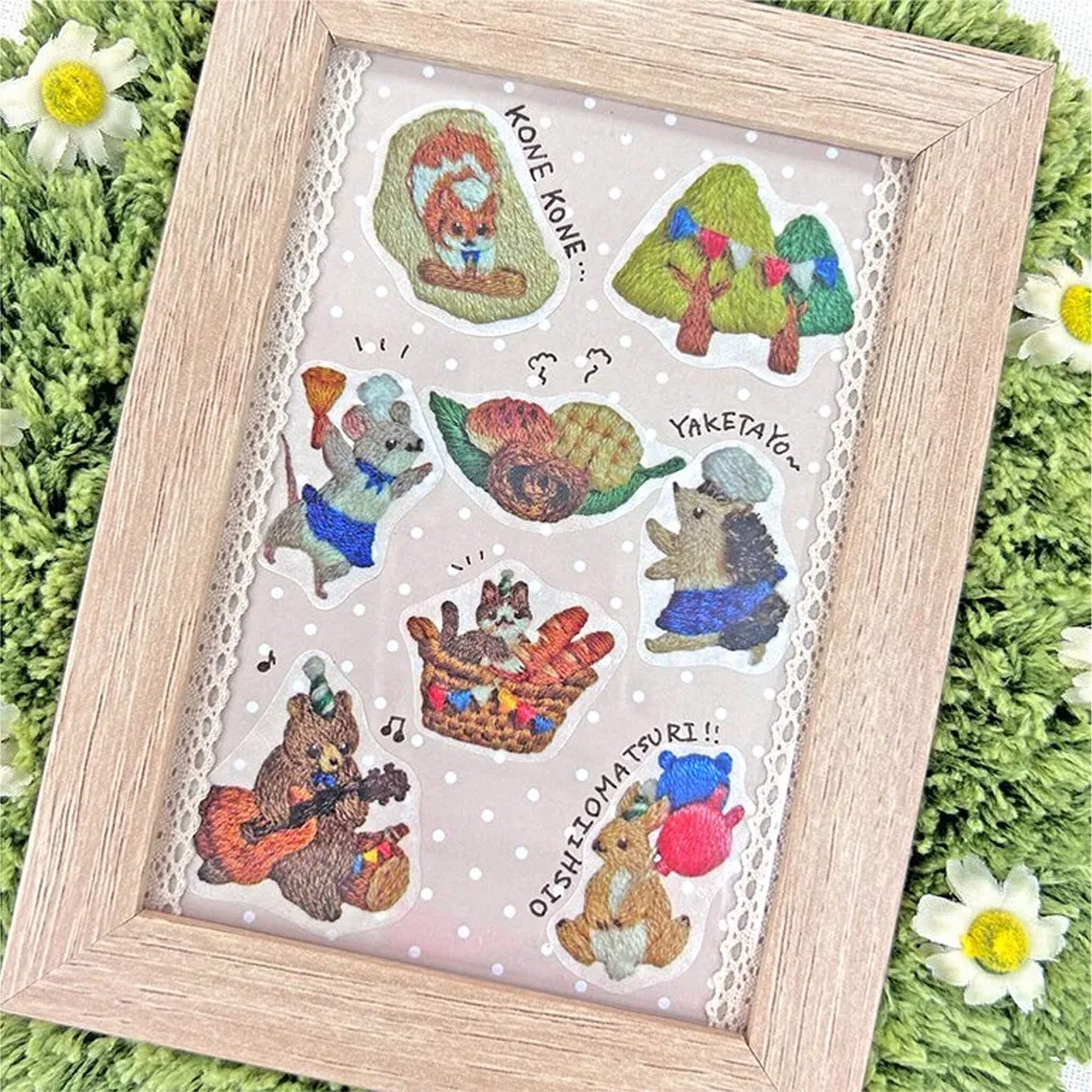 Bande Washi Sticker Roll - Embroidered Forest Bread Market - Roll Stickers