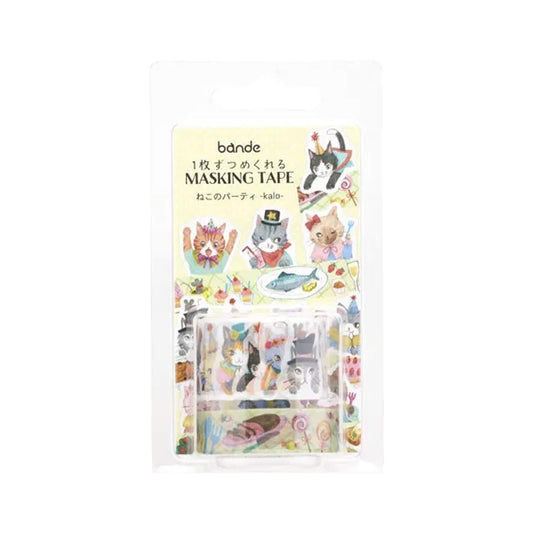 Bande Washi Tape Sticker Roll Set - Cat Party - Roll Stickers