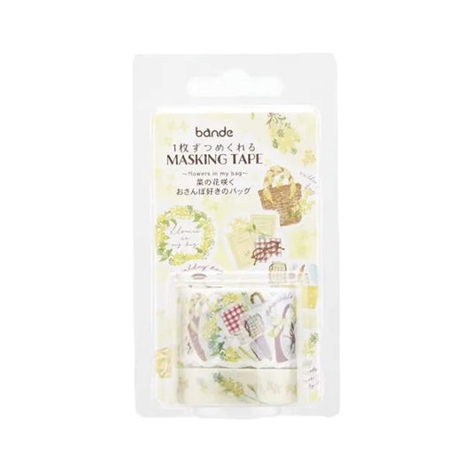 Bande Washi Tape Sticker Roll Set - Flowerrs in My Bag: Rapeseed & Walks - Roll Stickers