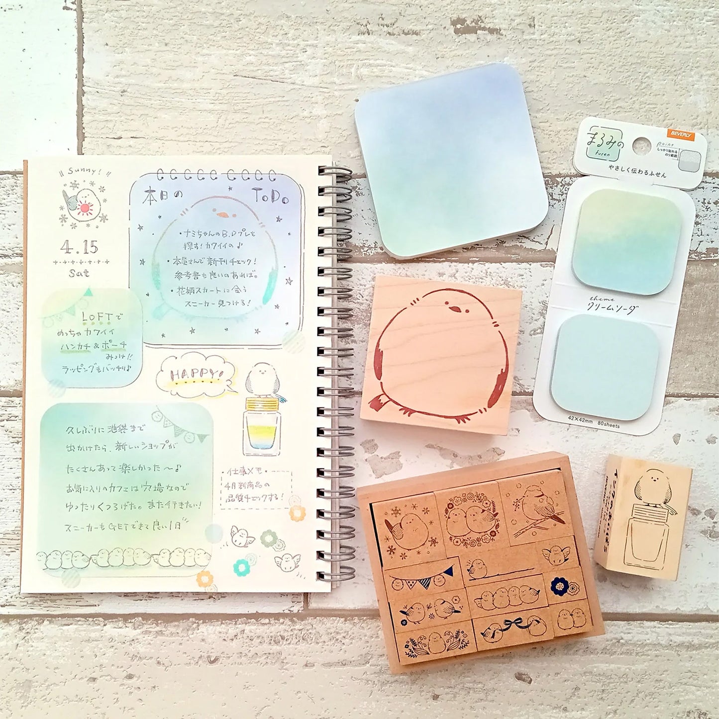 Beverly Irodori Stamp - Shimaenaga Close-up - Rubber Stamps