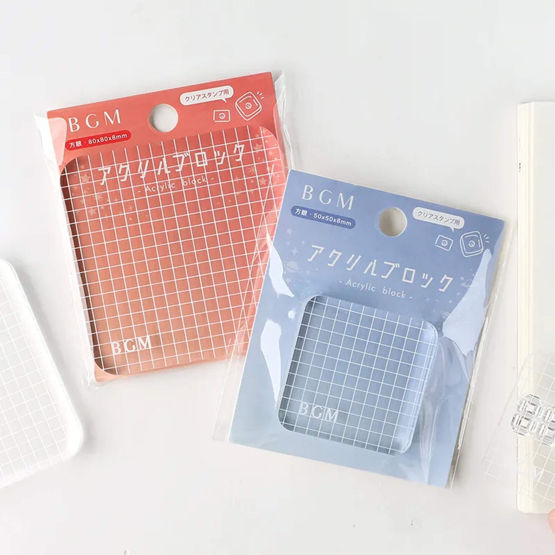 BGM Acrylic Block for Clear Stamps - Grid - S - Acrylic Blocks