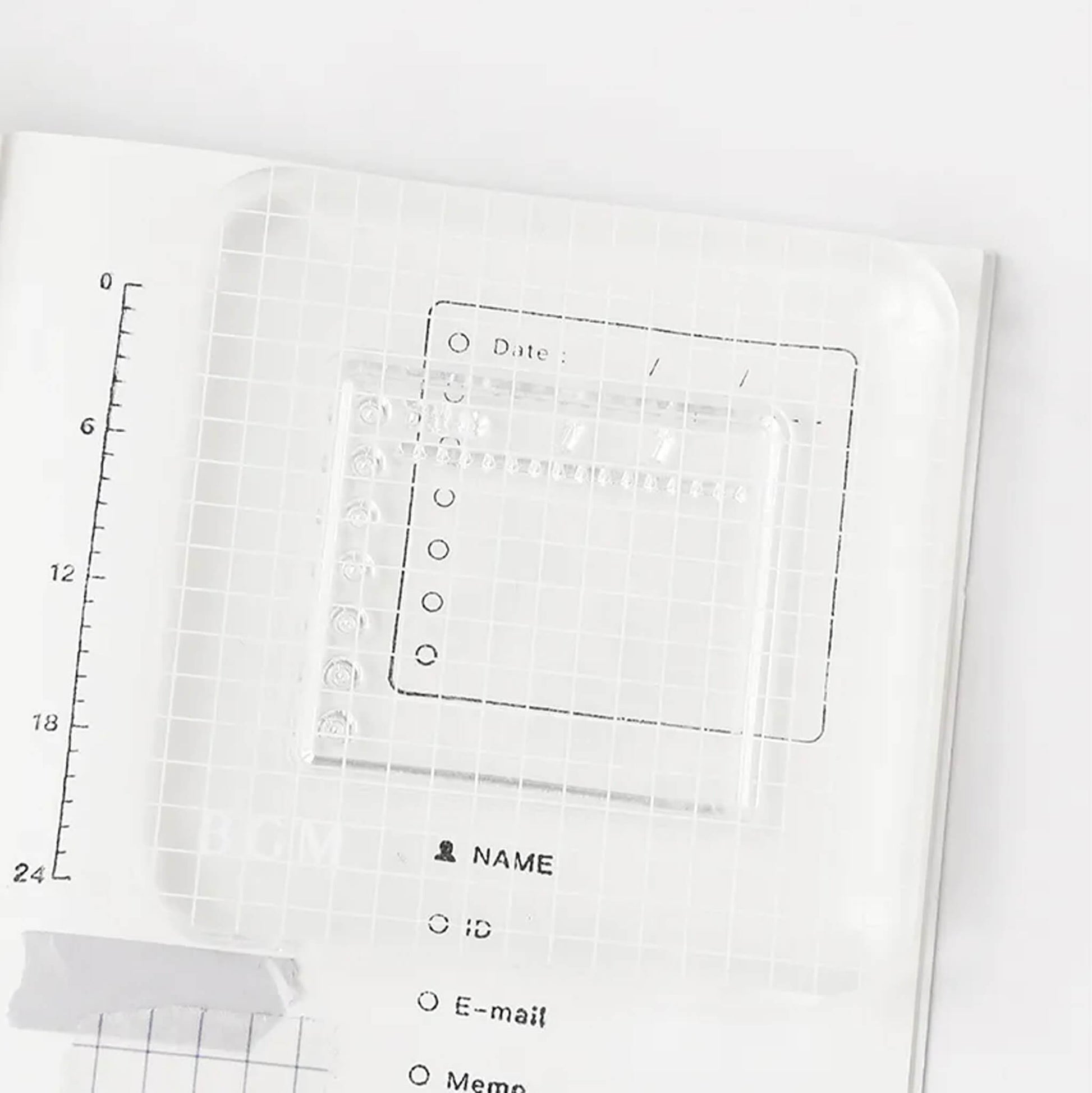 BGM Acrylic Block for Clear Stamps - Grid - S - Acrylic Blocks