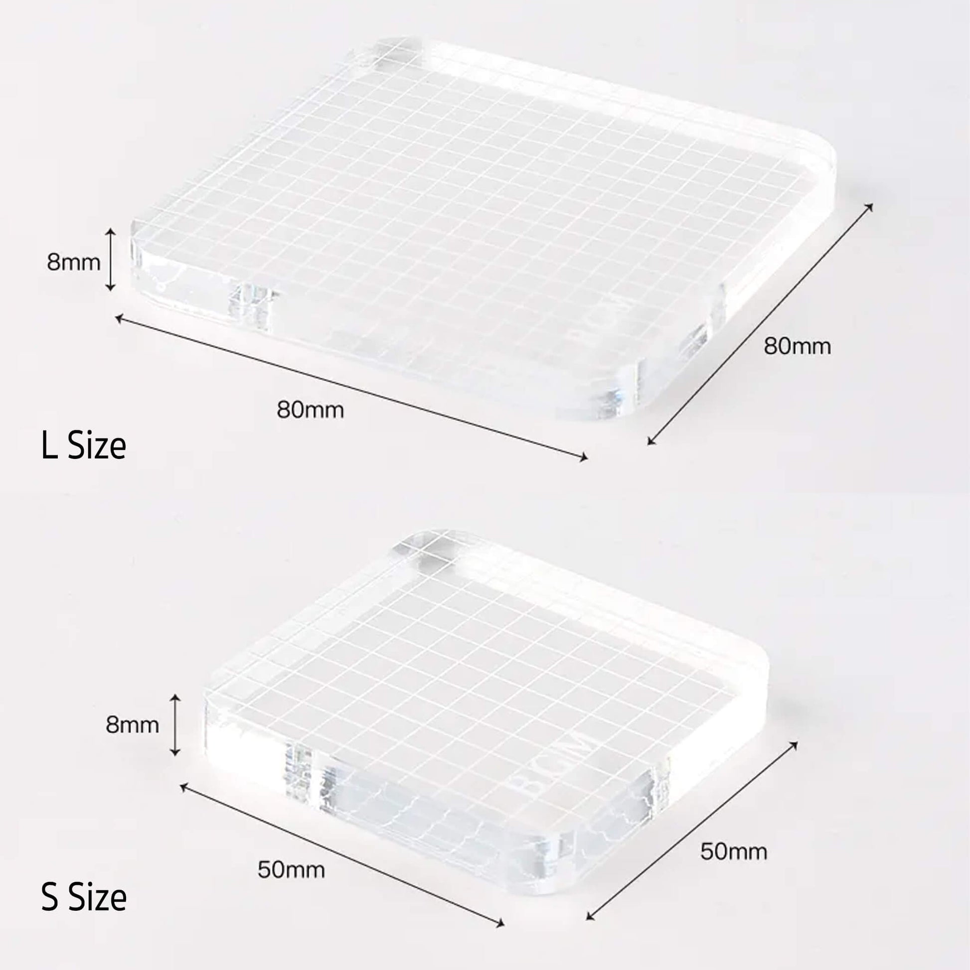 BGM Acrylic Block for Clear Stamps - Grid - S - Acrylic Blocks