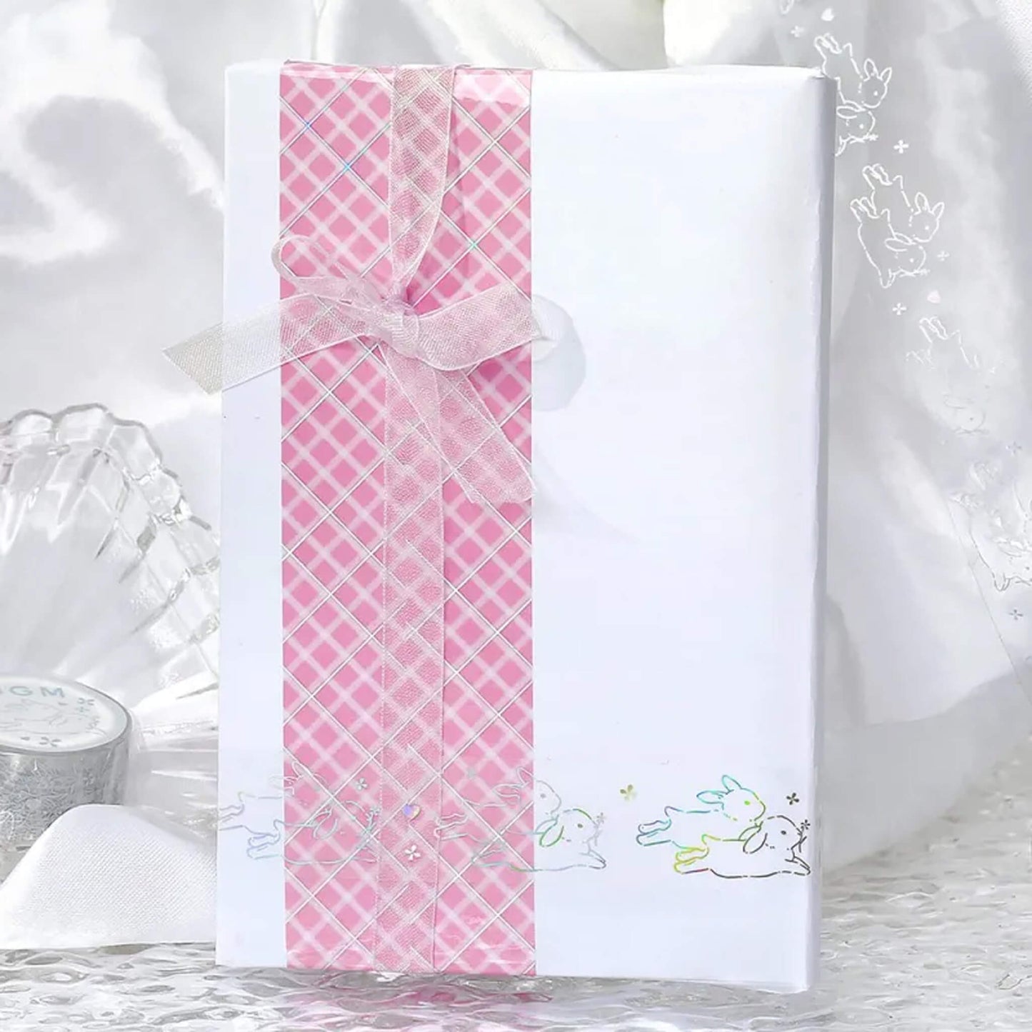 BGM Foil Clear Tape - Pink Plaid - PET Film Tapes