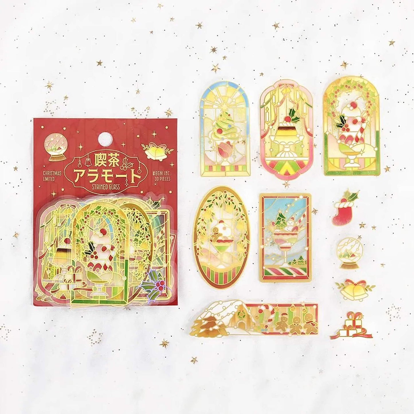 BGM Foil Flake Sticker 2025 Christmas Limited - Café à la Mode Stained - Christmas Glow - Flake Stickers