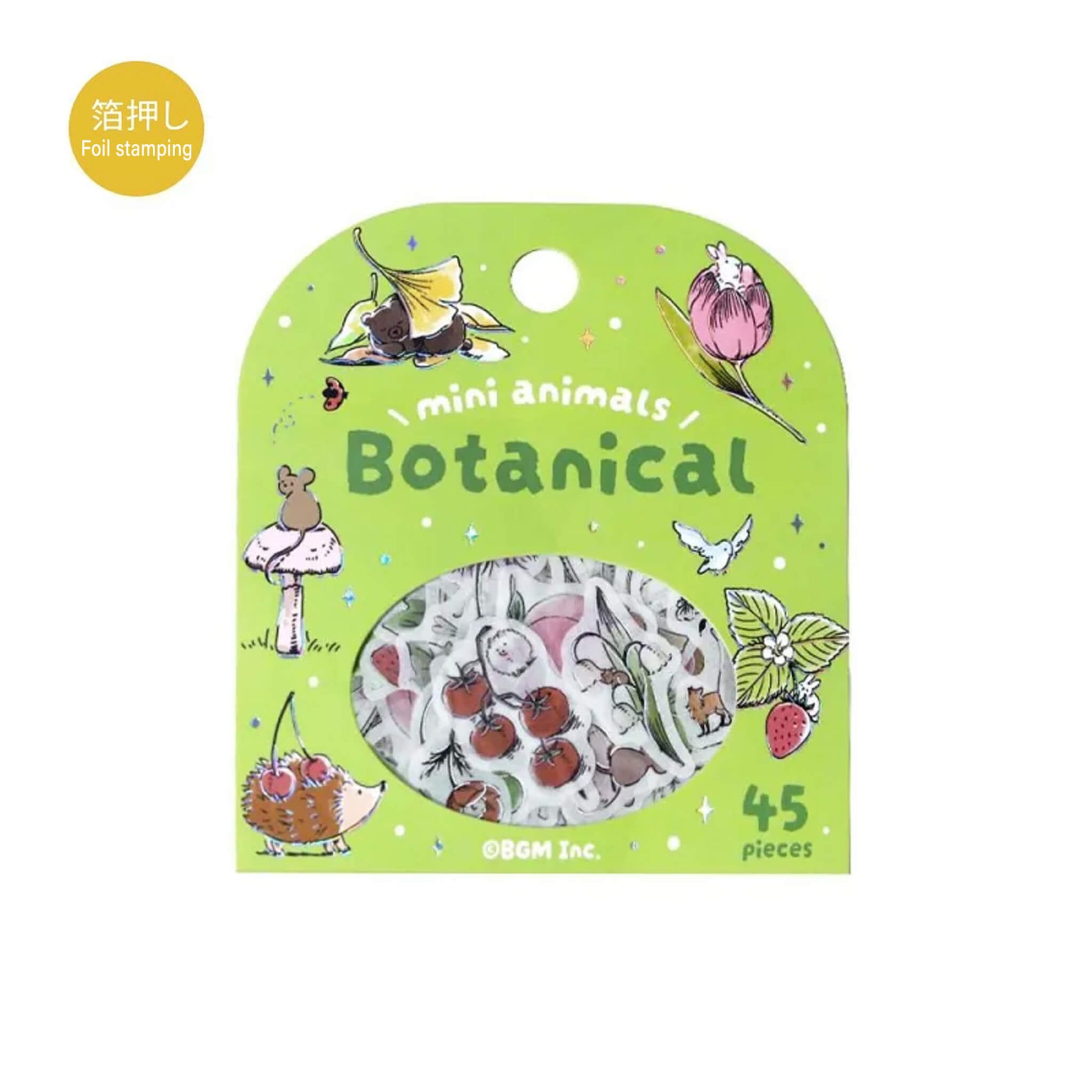 BGM Foil Flake Sticker Mini Animals - Botanical - Flake Stickers