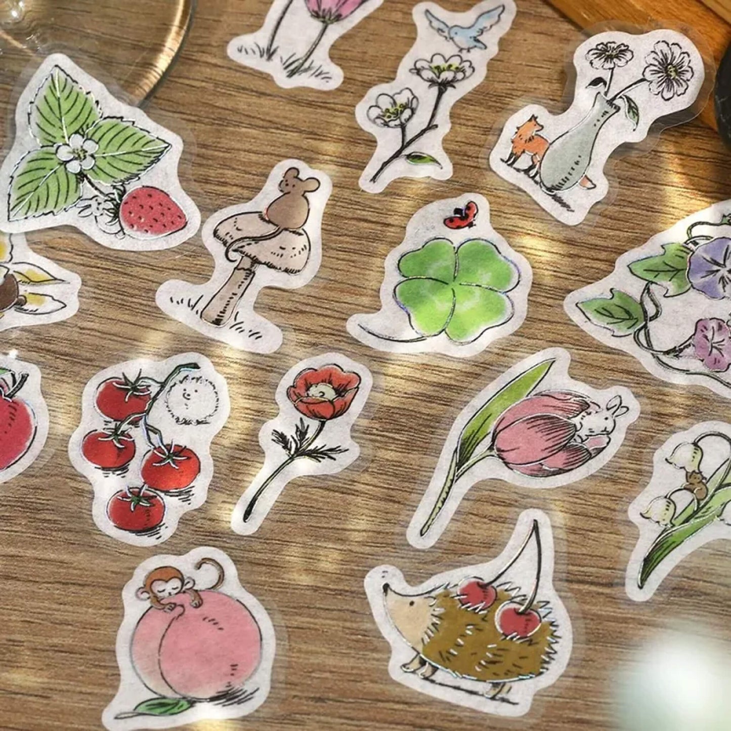 BGM Foil Flake Sticker Mini Animals - Botanical - Flake Stickers
