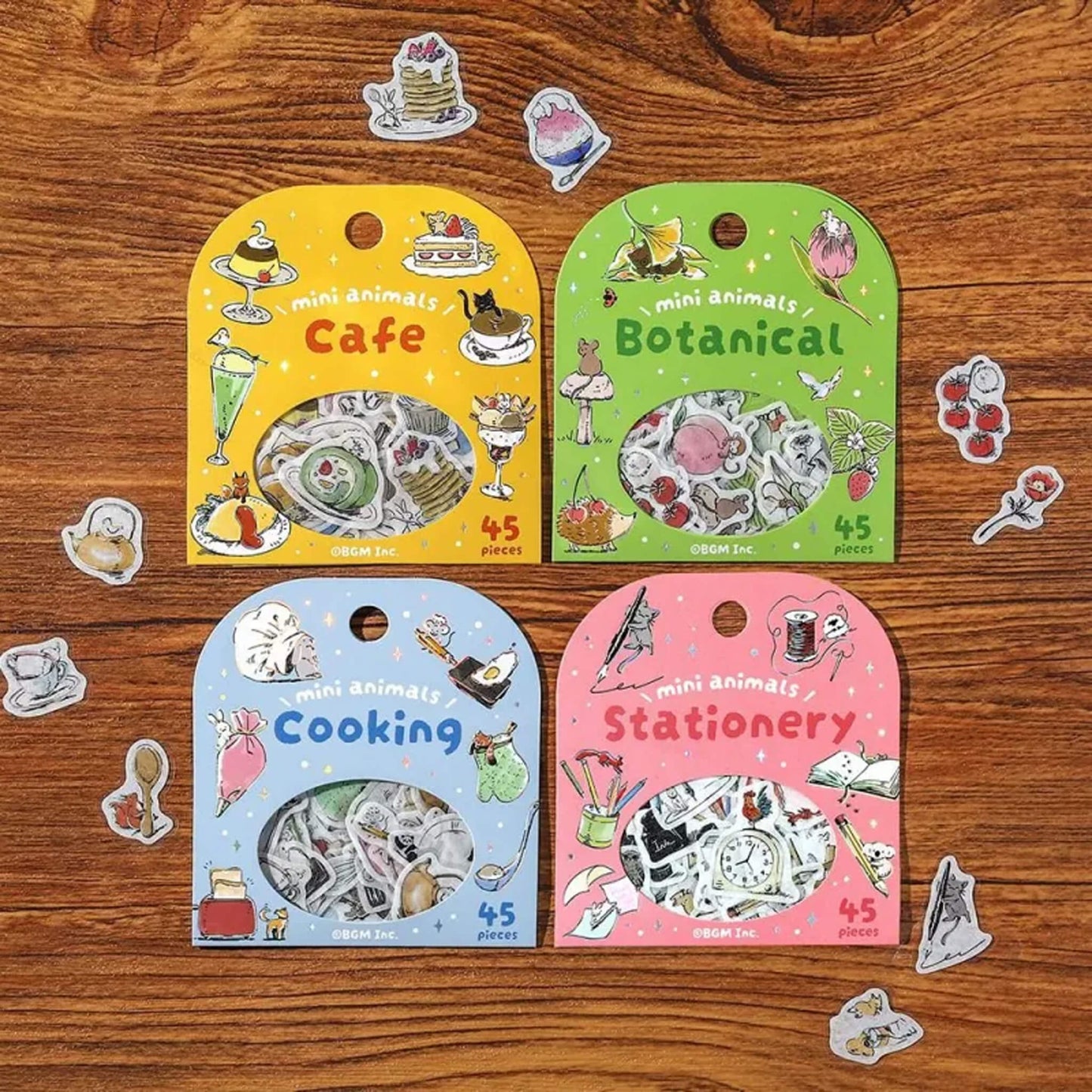BGM Foil Flake Sticker Mini Animals - Cafe - Flake Stickers