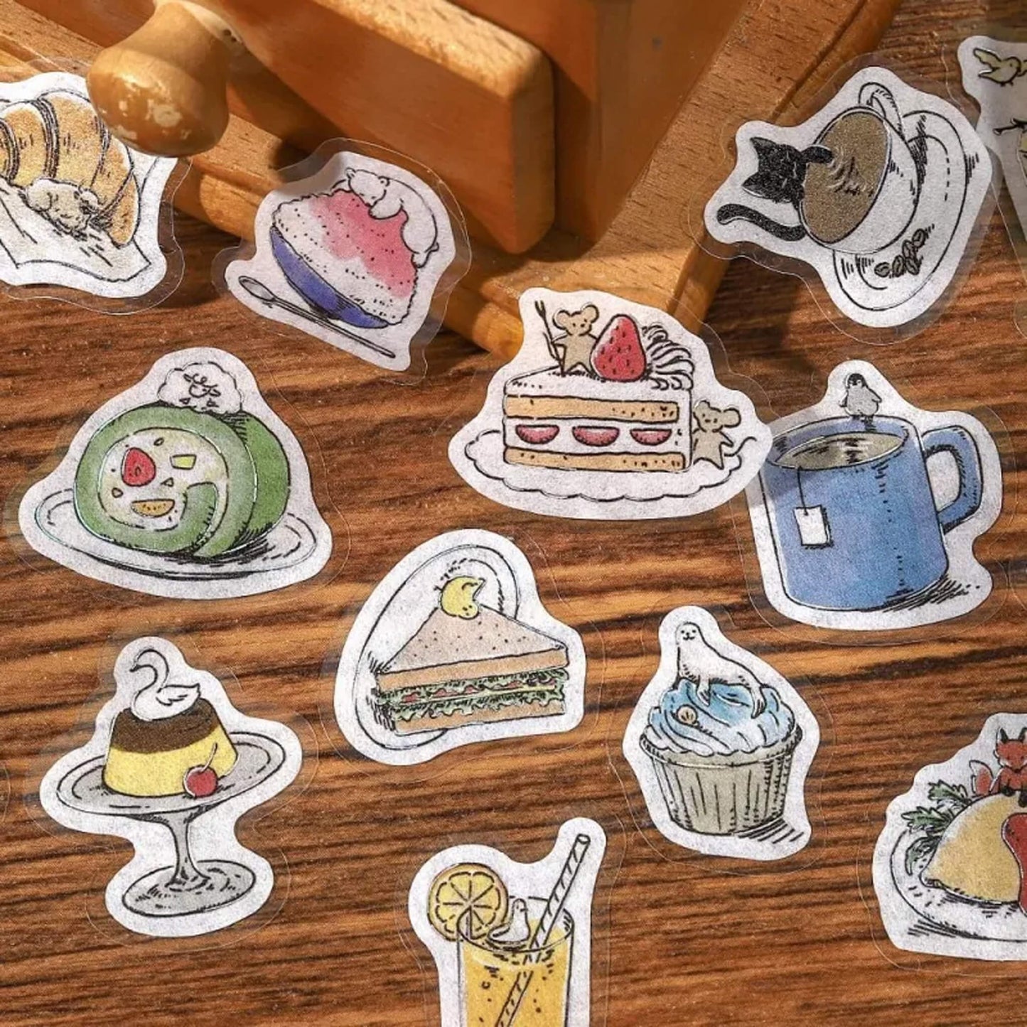 BGM Foil Flake Sticker Mini Animals - Cafe - Flake Stickers