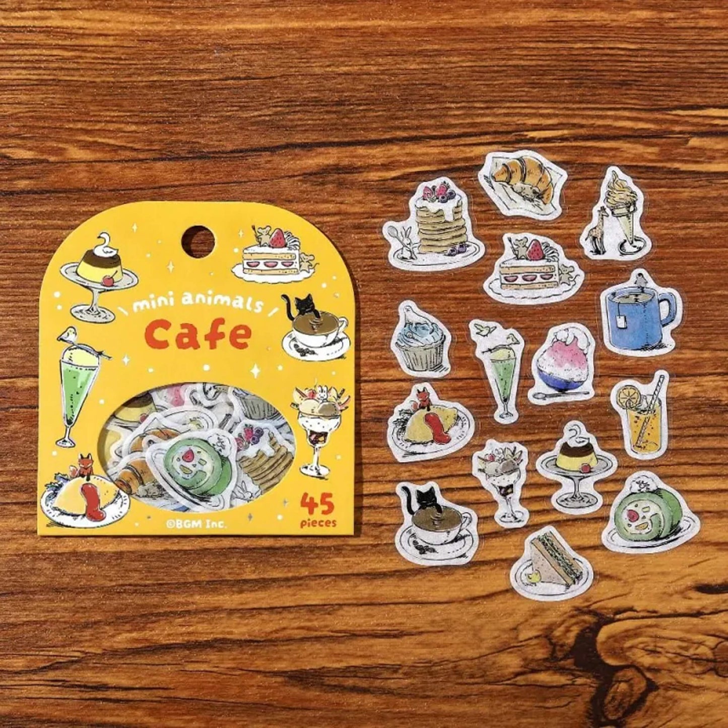 BGM Foil Flake Sticker Mini Animals - Cafe - Flake Stickers