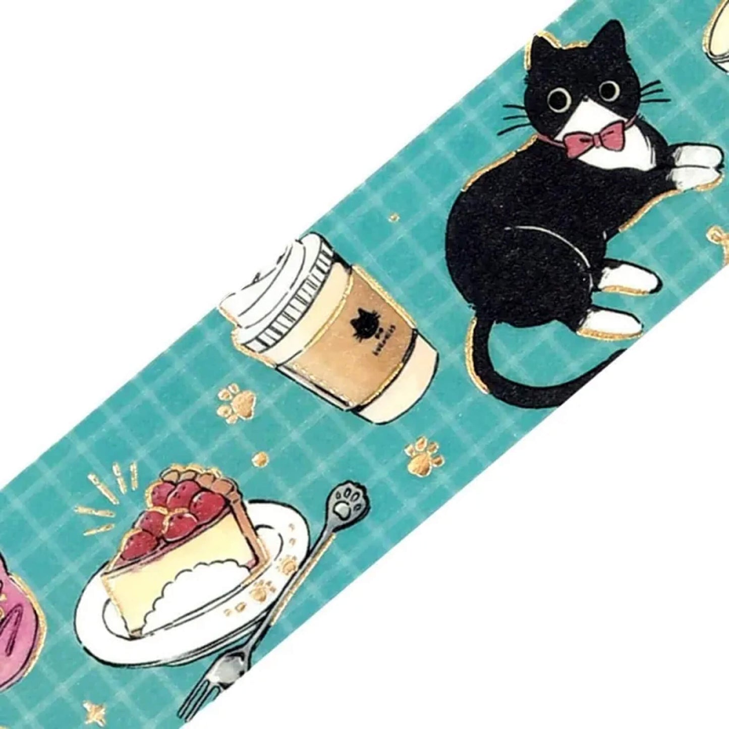 BGM Foil Washi Tape Black Cat Café - Stroll - Washi Tapes