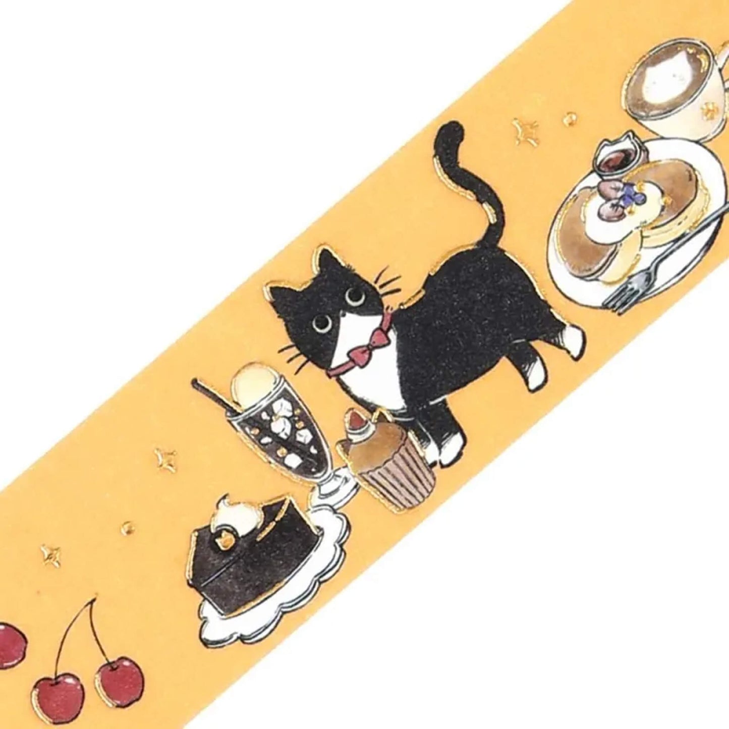 BGM Foil Washi Tape Black Cat Café - Sweets Time - Washi Tapes