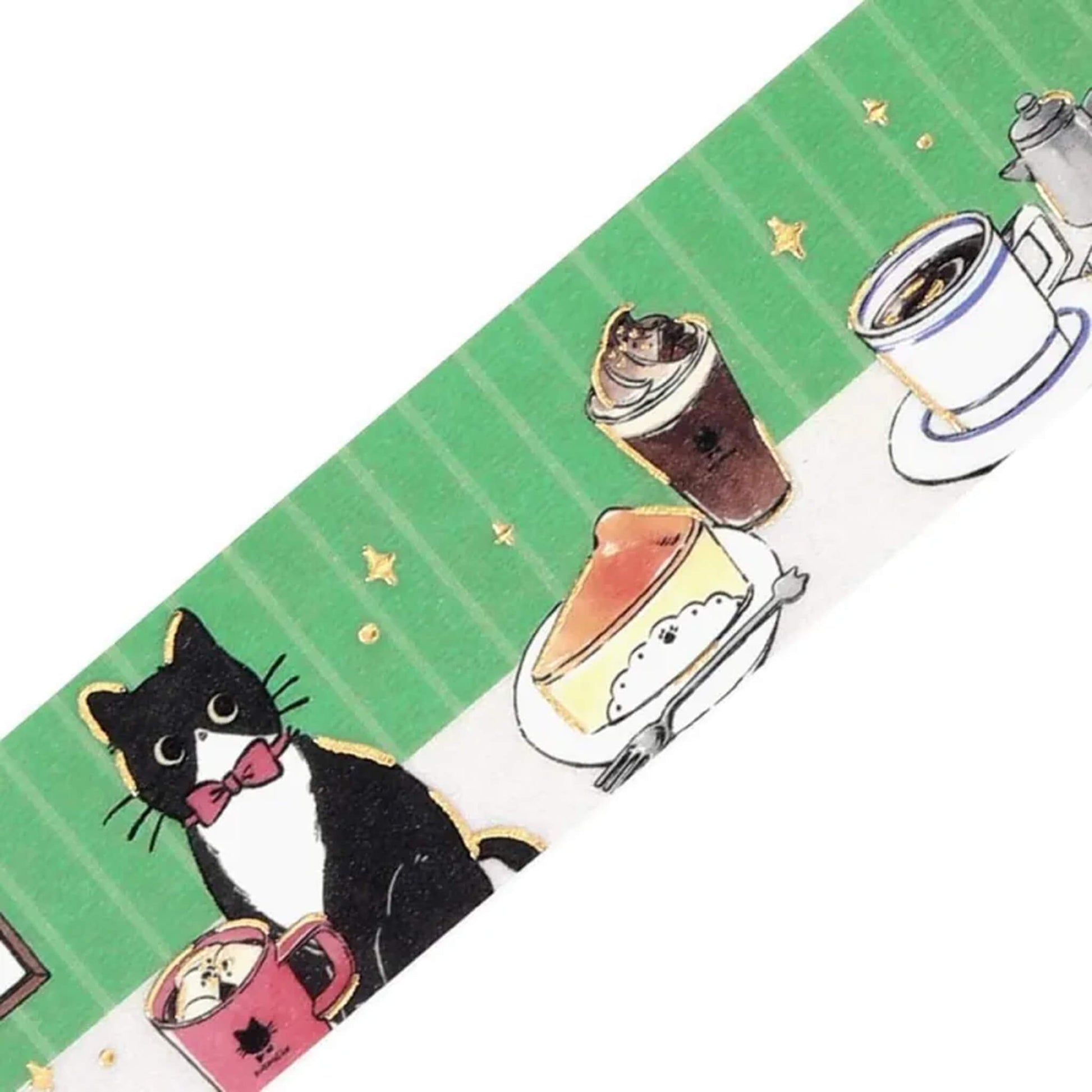 BGM Foil Washi Tape Black Cat Café - Table - Washi Tapes
