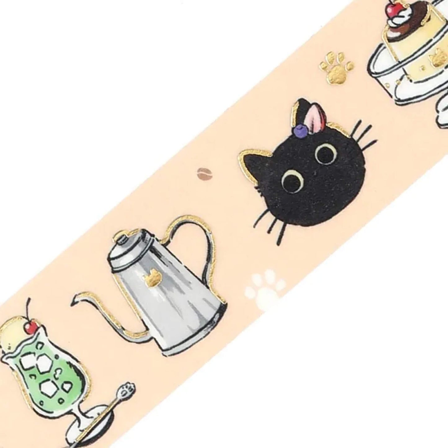 BGM Foil Washi Tape Black Cat Café - Welcome - Washi Tapes