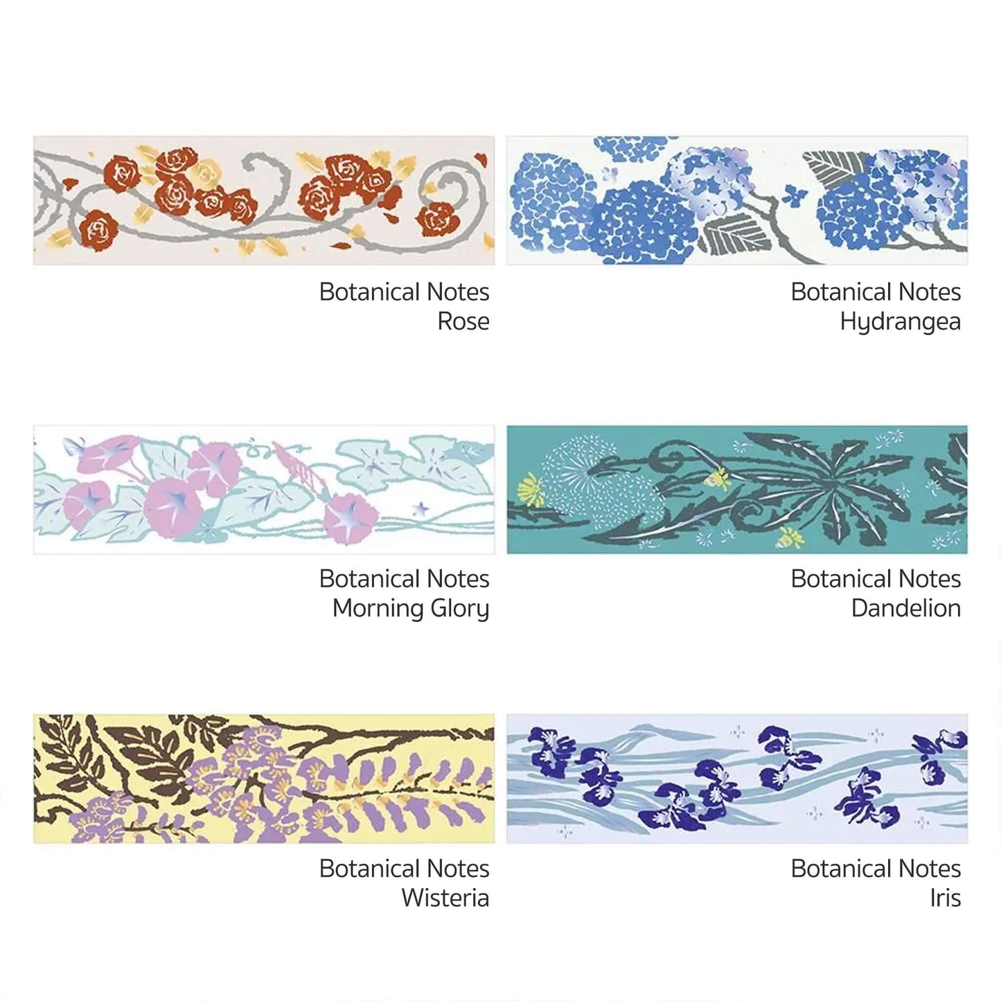 BGM Foil Washi Tape Botanical Notes - Iris - Washi Tapes