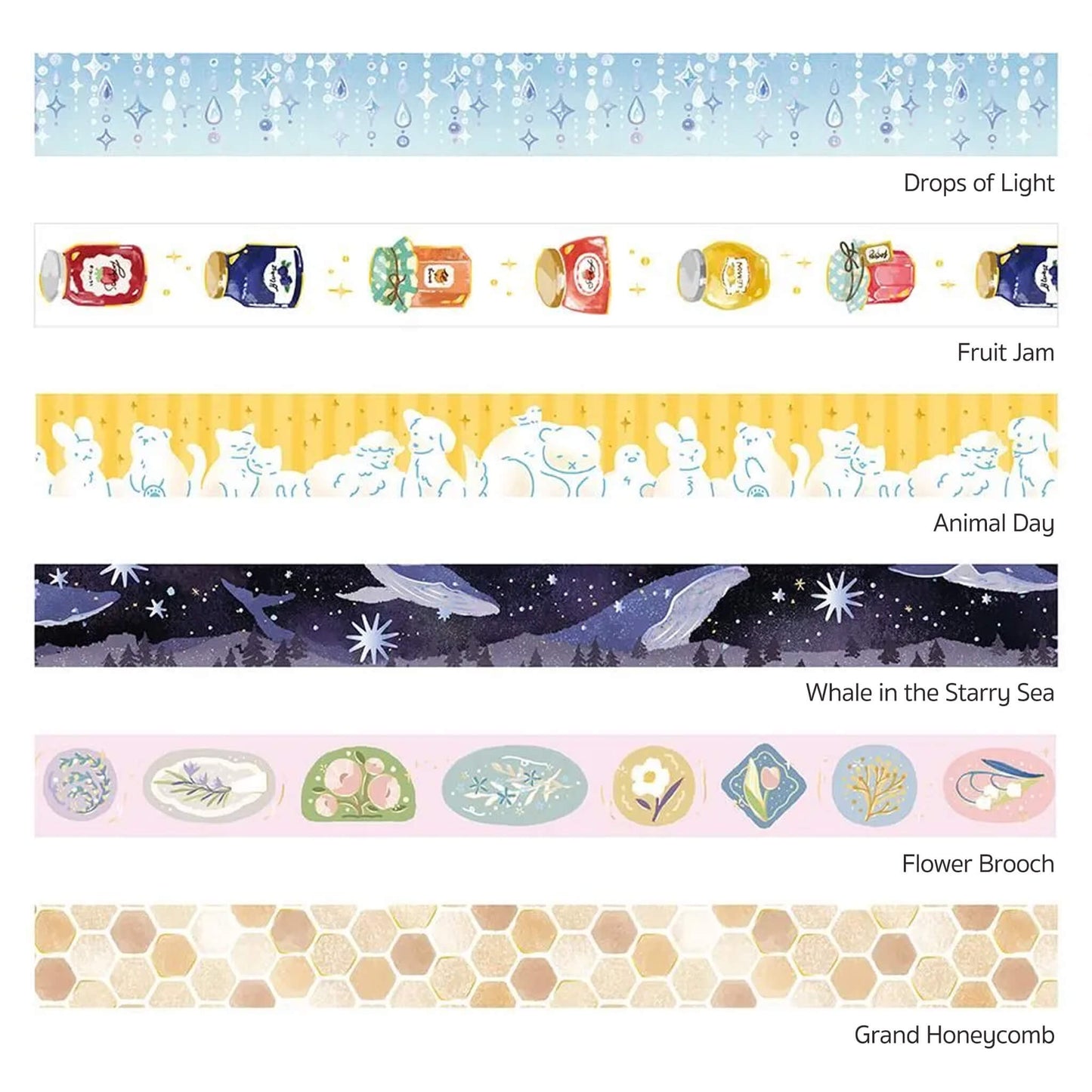 BGM Foil Washi Tape - Flower Brooch - Washi Tapes