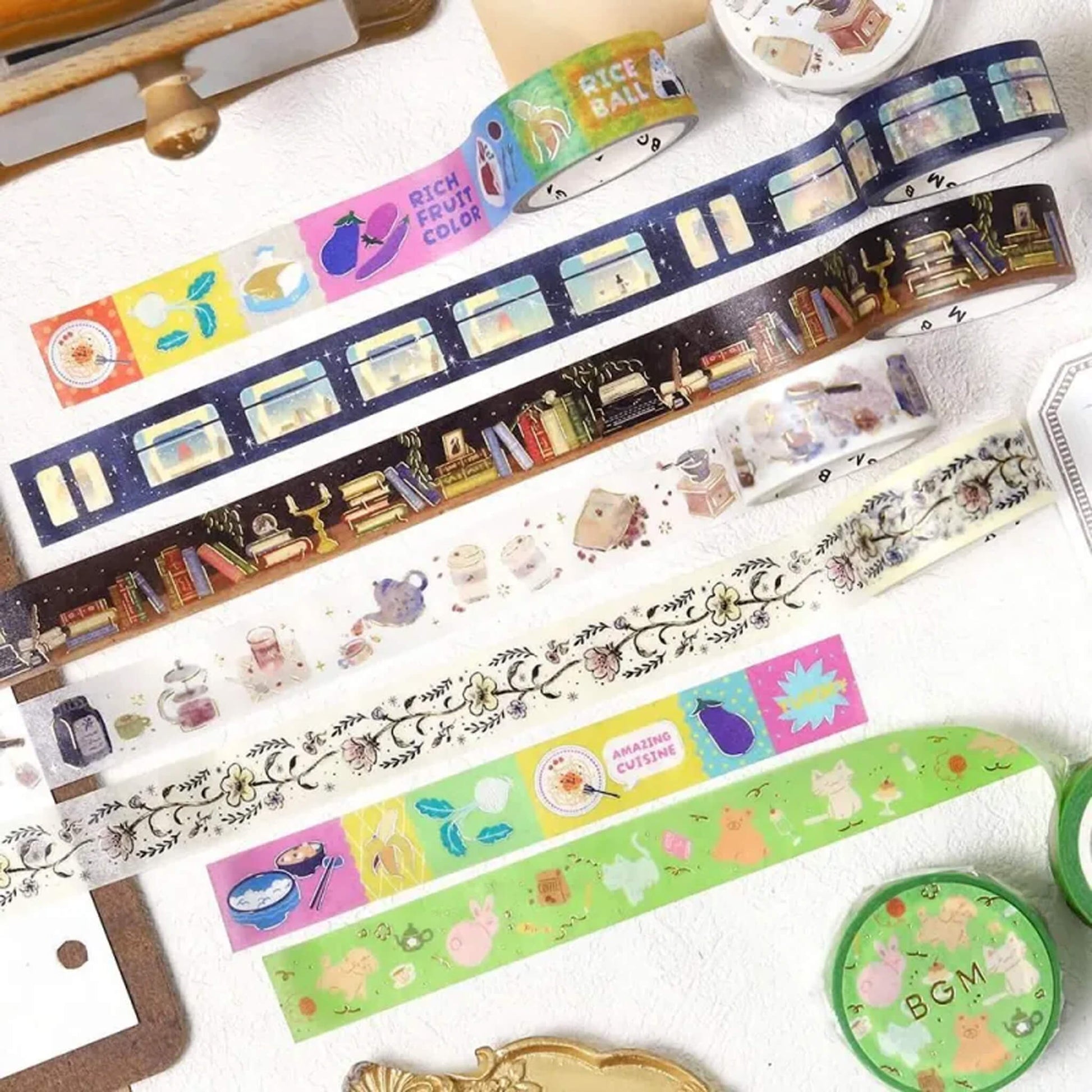 BGM Foil Washi Tape - Midnight Bookshelf - Washi Tapes