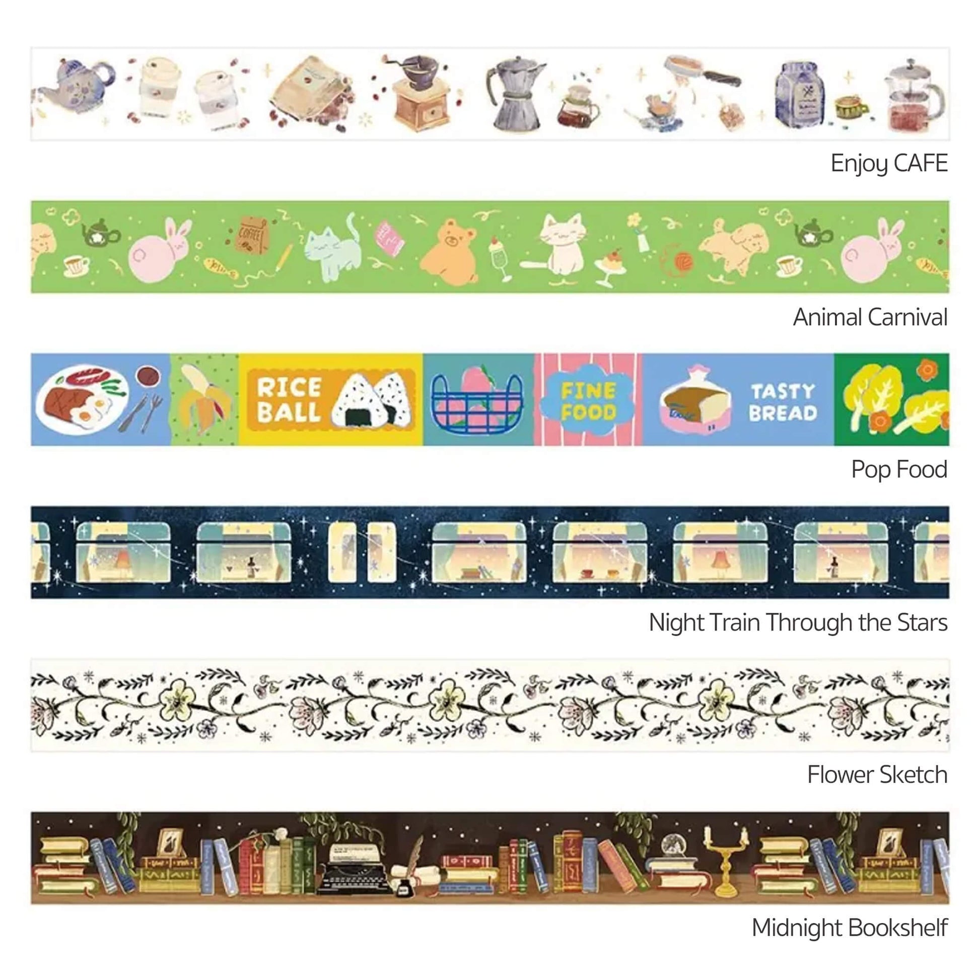 BGM Foil Washi Tape - Midnight Bookshelf - Washi Tapes
