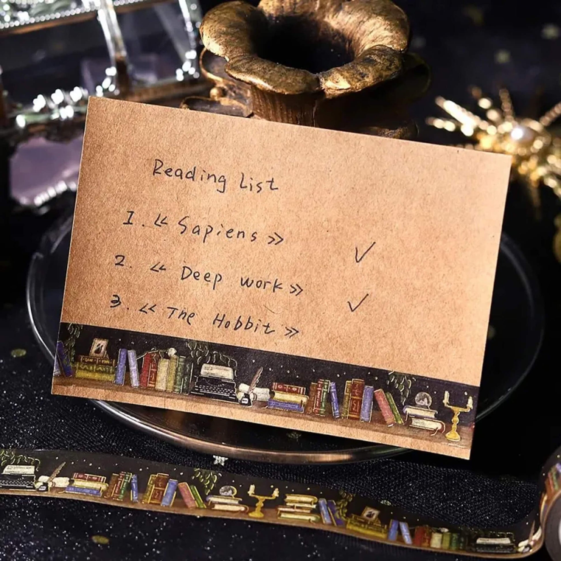 BGM Foil Washi Tape - Midnight Bookshelf - Washi Tapes