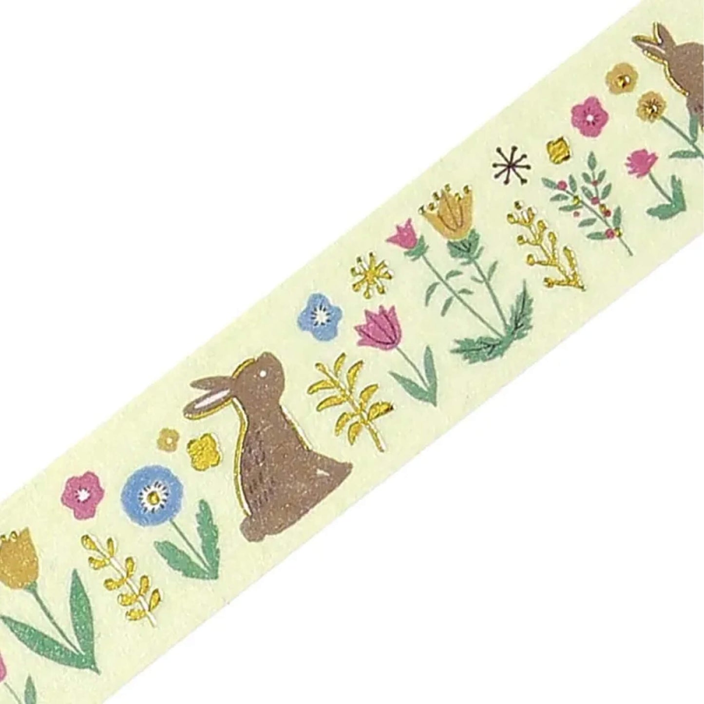BGM Foil Washi Tape Nordic Forest - Flowers and Rabbits - Washi Tapes