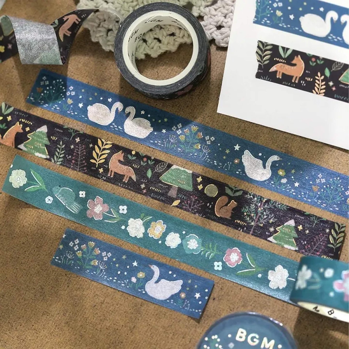 BGM Foil Washi Tape Nordic Forest - Swan Lake - Washi Tapes