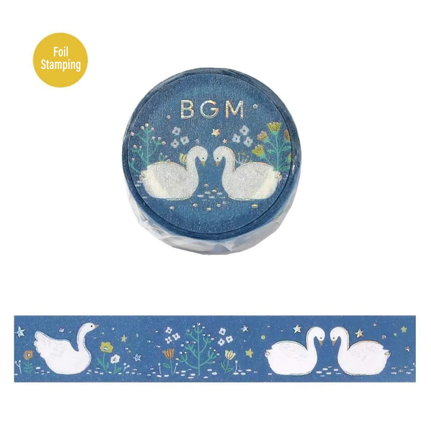 BGM Foil Washi Tape Nordic Forest - Swan Lake - Washi Tapes