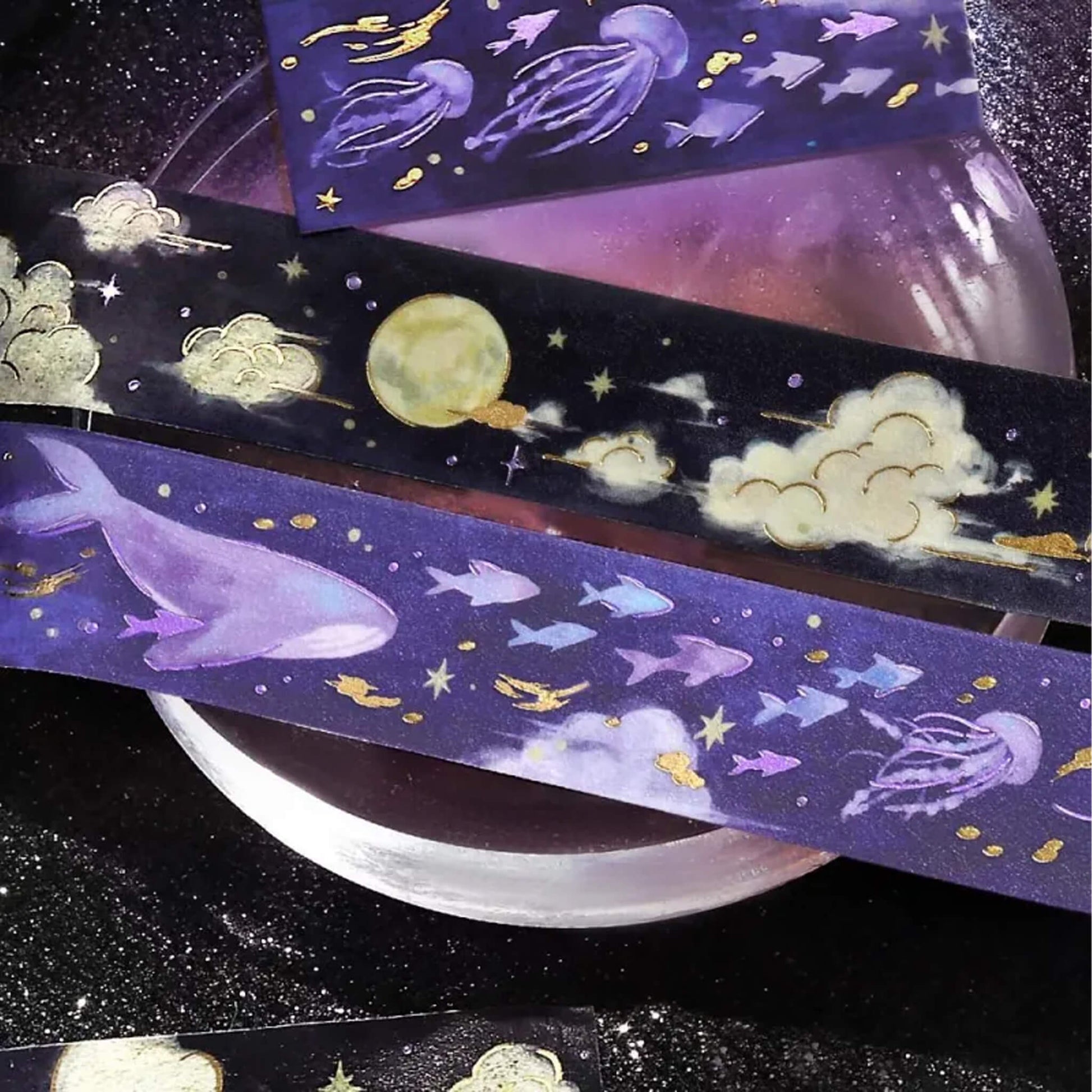BGM Foil Washi Tape Sky Picture Book - Tranquil Night - Washi Tapes