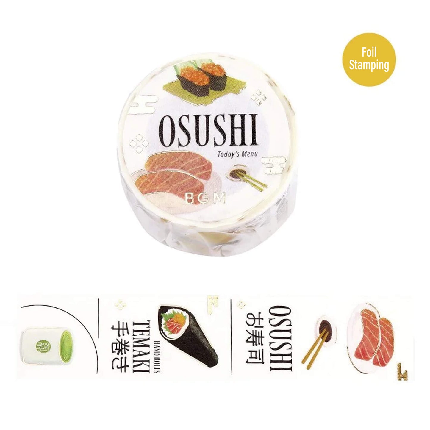 BGM Foil Washi Tape Today's Menu - Osushi - Washi Tapes