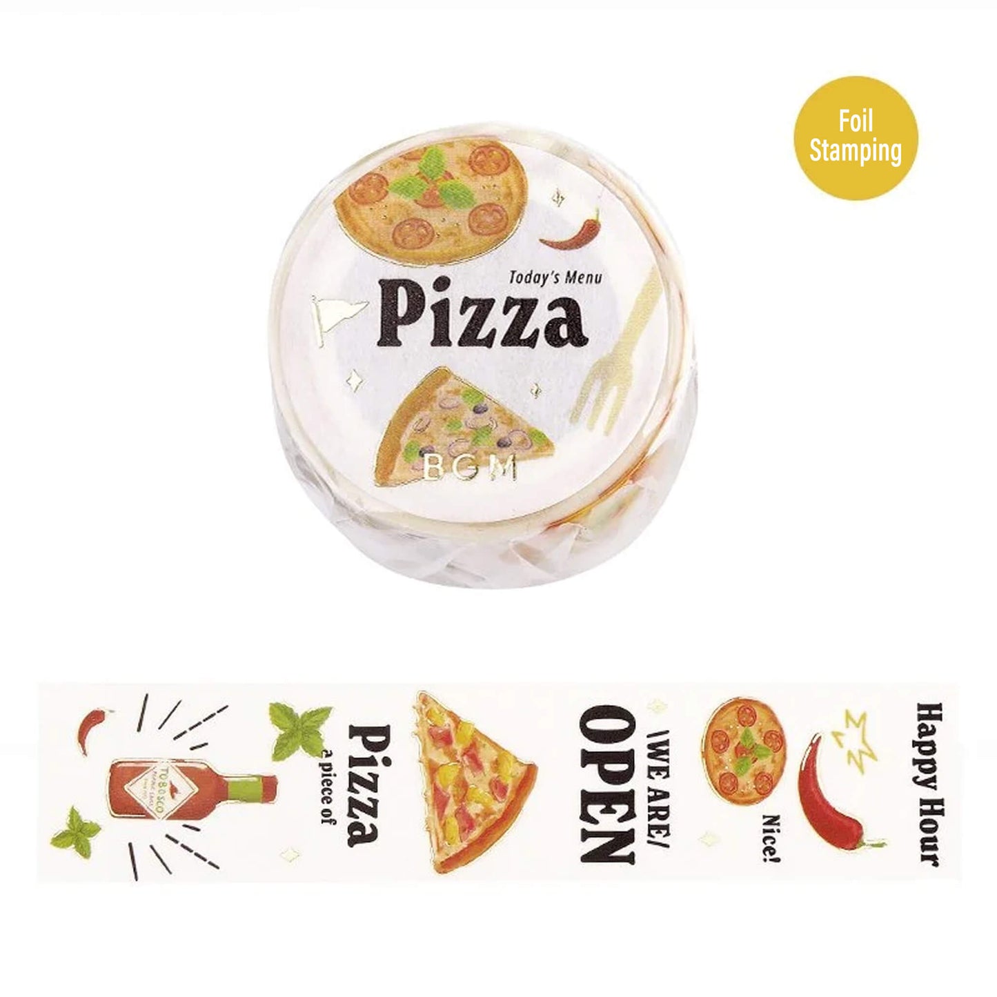 BGM Foil Washi Tape Today's Menu - Pizza - Washi Tapes