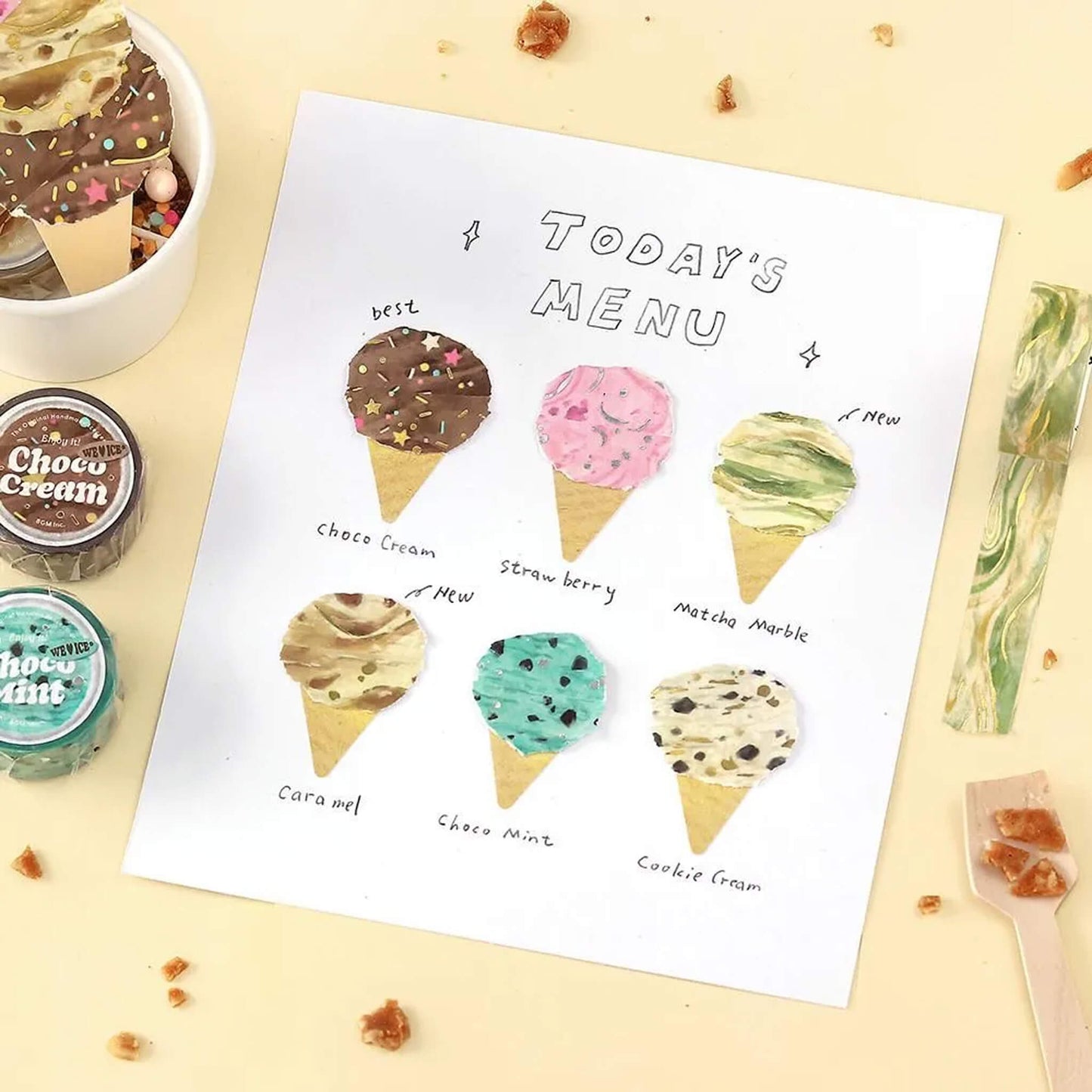 BGM Foil Washi Tape We Love ICE - Matcha Marble - Washi Tapes