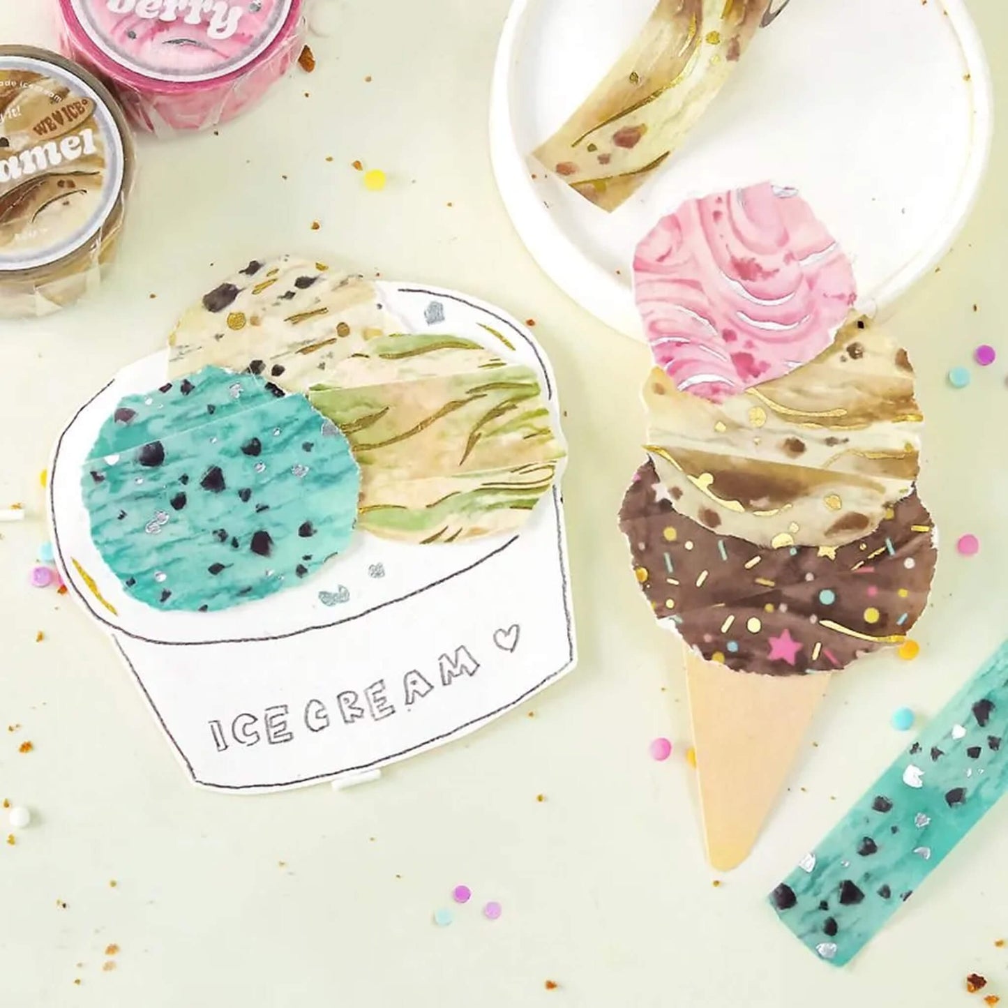 BGM Foil Washi Tape We Love ICE - Matcha Marble - Washi Tapes